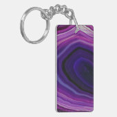 Paarse Geode met Werveling Sleutelhanger (Voorkant Links)