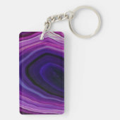 Paarse Geode met Werveling Sleutelhanger (achterkant)
