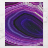 Paarse Geode met Werveling Wijn Etiket (Enkel label)