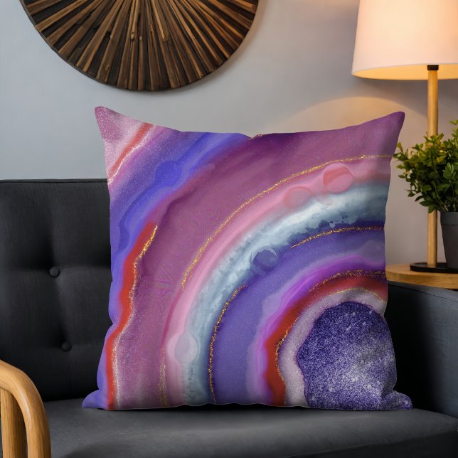 Paarse Geode Steen Agate Schijf Kussen (Creator heeft geüpload)