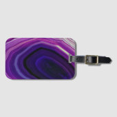 Paarse Geode Valt Rond Bagagelabel (Voorkant (horizontaal))