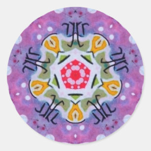Paarse Geometrie Zodiac Fractal Sticker