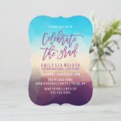 Paarse geometrisch | Afstudeerpartij Kaart (Staand voorkant)