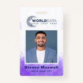 Paarse geometrische aangepaste ID-badge voor werkn Badge (Voorkant)