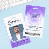 Paarse geometrische aangepaste personeelskaart badge
