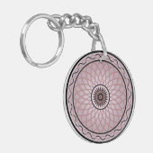 Paarse Geometrische Bloem Sleutelhanger (Voorkant Links)