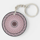 Paarse Geometrische Bloem Sleutelhanger (Achterkant)