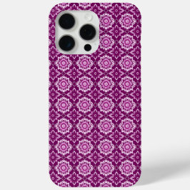 Paarse geometrische bloemenpatroon iPhone 15 Pro Max Hoesje
