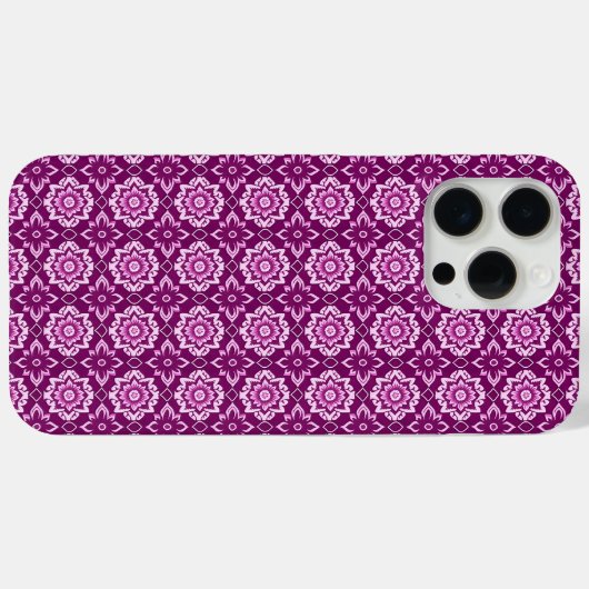  Paarse geometrische bloemenpatroon Case-Mate iPhone Case (Achterkant (horizontaal))