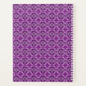 Paarse geometrische bloemenpatroon Planner (Achterkant)
