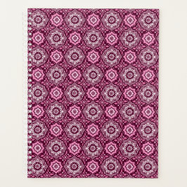  Paarse geometrische bloemenpatroon Planner