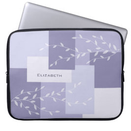 Paarse Geometrische Botanische Laptophoes Laptop Sleeve