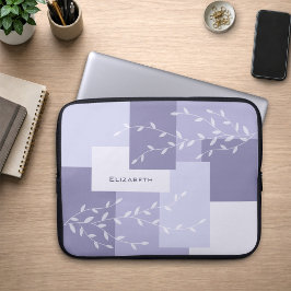 Paarse Geometrische Botanische Laptophoes Laptop Sleeve