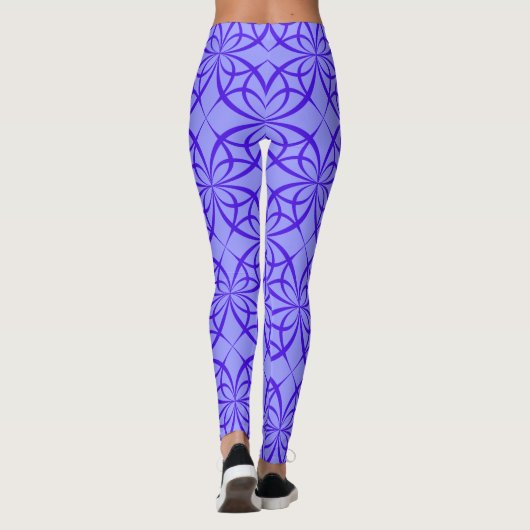 Paarse geometrische cirkels leggings (Achterkant)