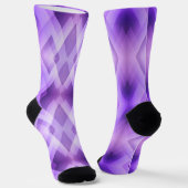 Paarse geometrische diamanten sokken (Gebogen)
