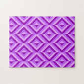 Paarse geometrische diamantpatroon frustrerend legpuzzel (Horizontaal)
