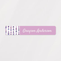 Paarse Geometrische Driehoek Kinder Label Skinny