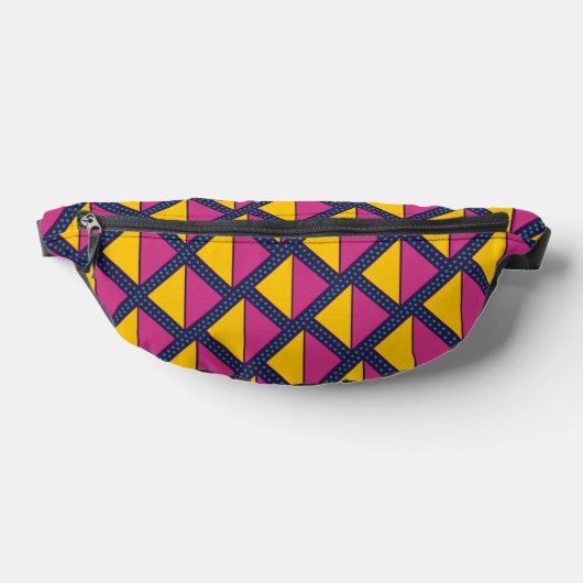 Paarse geometrische Fanny Pack Heuptasje (Liggend)