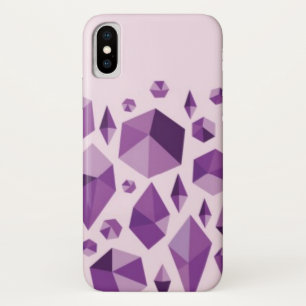 Paarse geometrische juweelvormen iPhone x hoesje