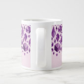 Paarse geometrische juwelvormen grote koffiekop (Achterkant)