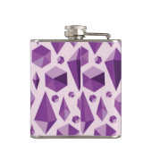 Paarse geometrische juwelvormen heupfles (Achterkant)