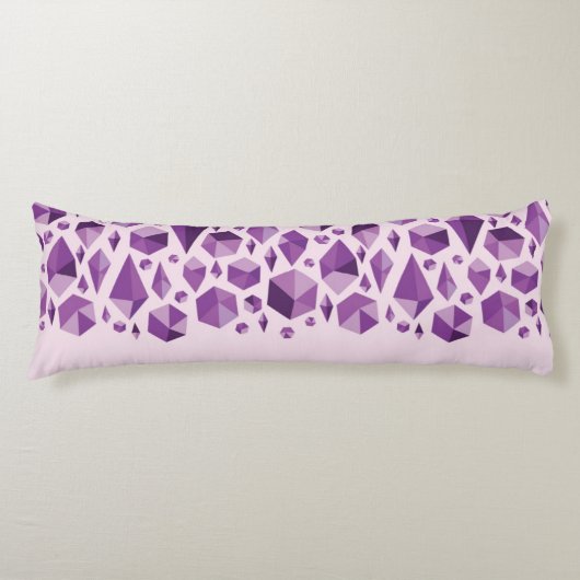 Paarse geometrische juwelvormen lichaamskussen (Voorkant)