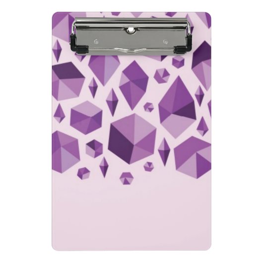 Paarse geometrische juwelvormen mini klembord (Voorkant)