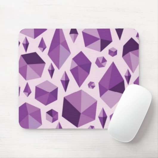 Paarse geometrische juwelvormen muismat (Met muis)