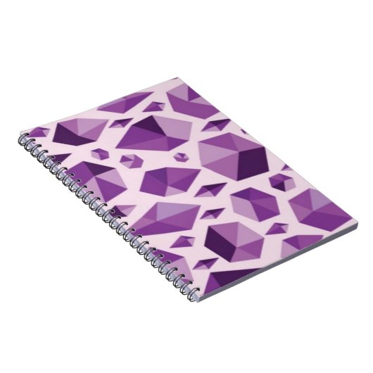 Paarse geometrische juwelvormen notitieboek (Rechterzijde)