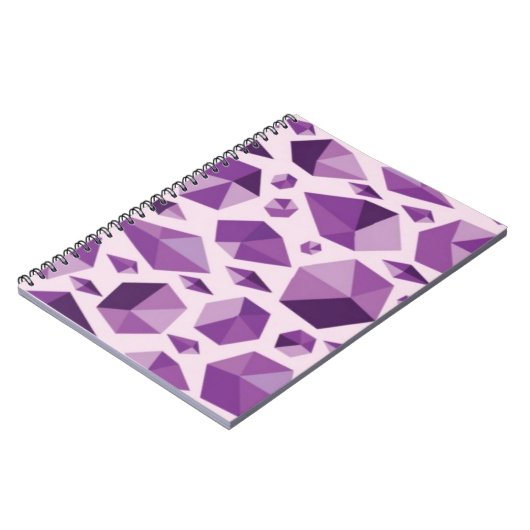 Paarse geometrische juwelvormen notitieboek (Linkerzijde)