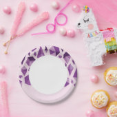 Paarse geometrische juwelvormen papieren bordje (Feest)