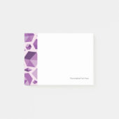 Paarse geometrische juwelvormen post-it® notes (Voorkant)