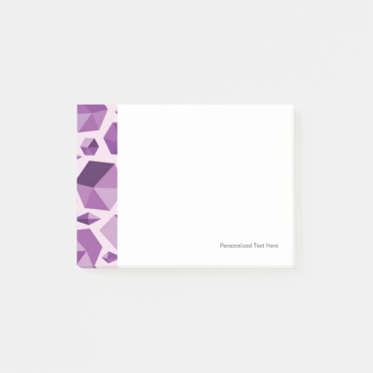 Paarse geometrische juwelvormen post-it® notes (Voorkant)