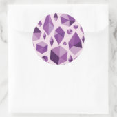 Paarse geometrische juwelvormen ronde sticker (Tas)