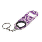 Paarse geometrische juwelvormen sleutelhanger flessenopener (Voorkant Gekanteld)