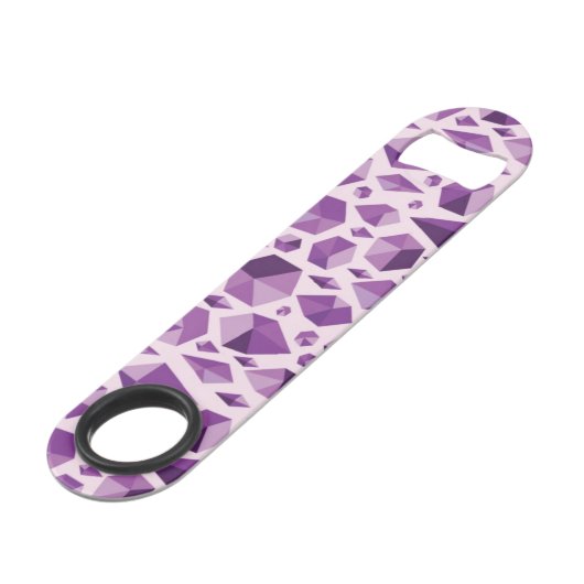 Paarse geometrische juwelvormen speed flessenopener (Voorkant Gekanteld)