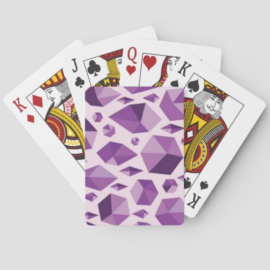 Paarse geometrische juwelvormen speelkaarten (Achterkant)