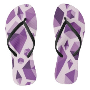 Paarse geometrische juwelvormen teenslippers