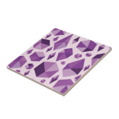 Paarse geometrische juwelvormen tegeltje (Zijkant)
