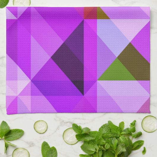 Paarse Geometrische keukenhanddoeken (Gevouwen)