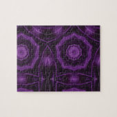 Paarse geometrische kunstpuzzel legpuzzel (Horizontaal)