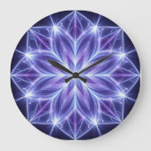 Paarse Geometrische Mandala Wandklok (Voorkant)