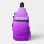 Paarse geometrische mesh gradiëntpatroon sling bag (Voorkant)