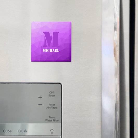 Paarse geometrische mesh patroon Monogram Magneet (Insitu (Koelkast))