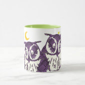 Paarse Geometrische Owl familie Mok (Midden)