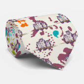 Paarse Geometrische Owl familie Stropdas (Opgerold)