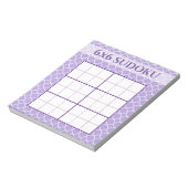 Paarse geometrische patronen 6x6 Sudoku Grid Sjabl Notitieblok (Linkerzijde)