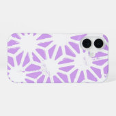 Paarse geometrische patroon iPhone 16 hoesje (Achterkant horizontaal)