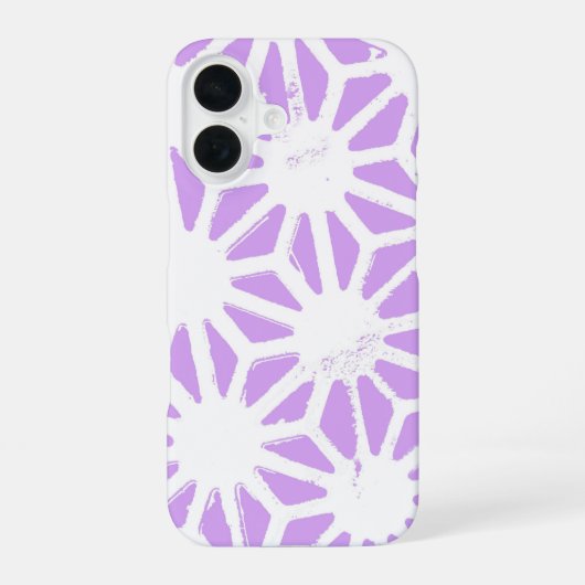 Paarse geometrische patroon iPhone 16 hoesje (Achterkant)