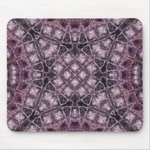 Paarse geometrische patroon met ingewikkelde symme muismat
